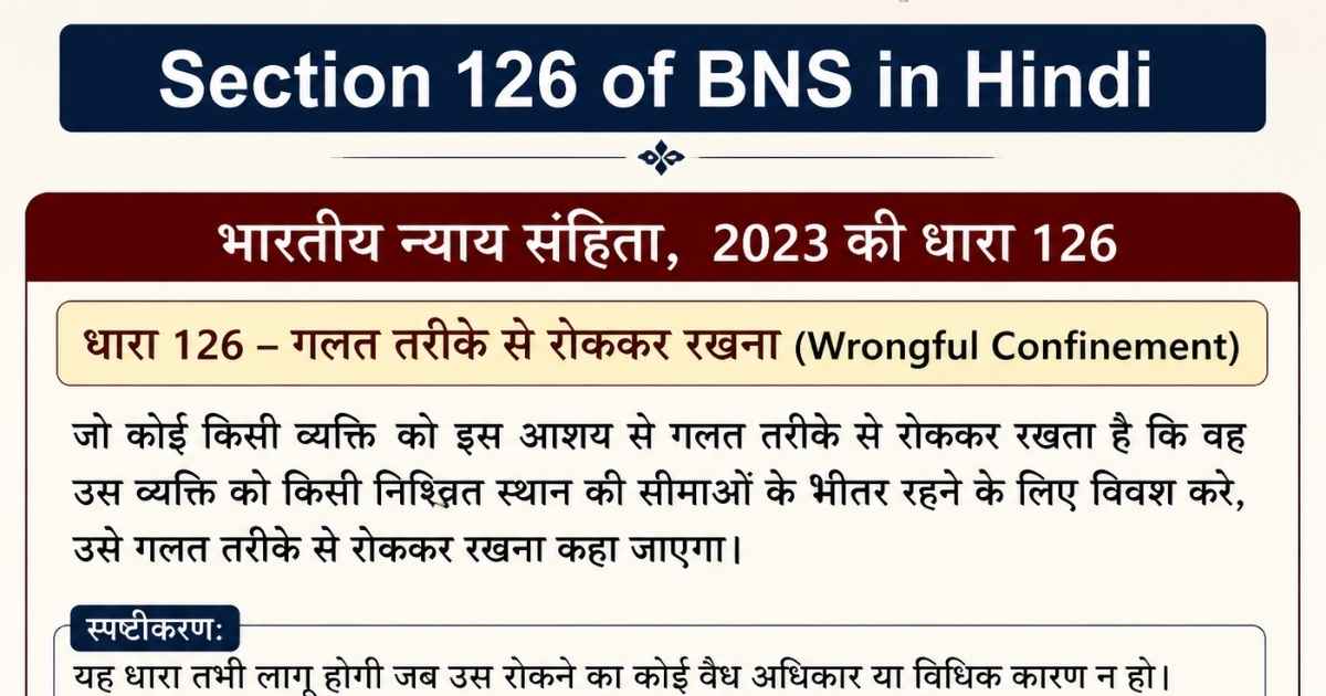 Section 126 of BNS in Hindi