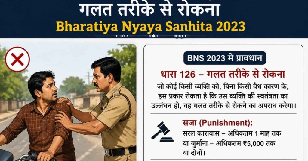 गलत तरीके से रोकना Bharatiya Nyaya Sanhita 2023