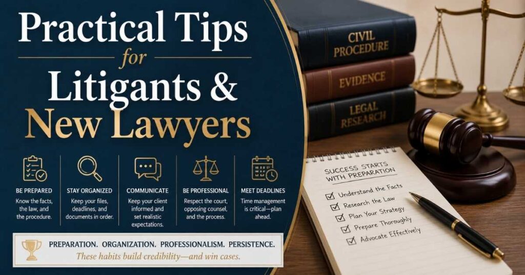 Practical Tips for Litigants & New Lawyers