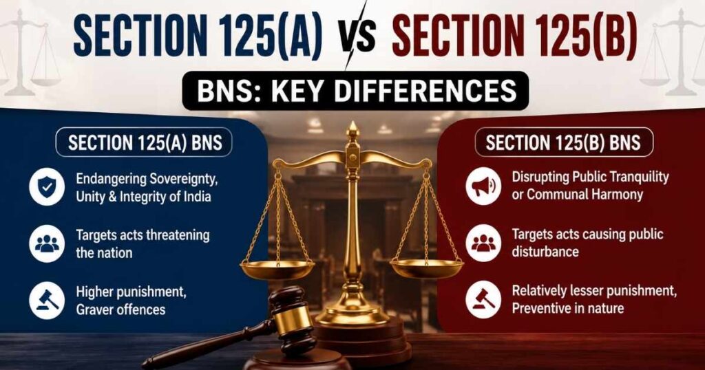 Section 125(a) vs Section 125(b) BNS: Key Differences